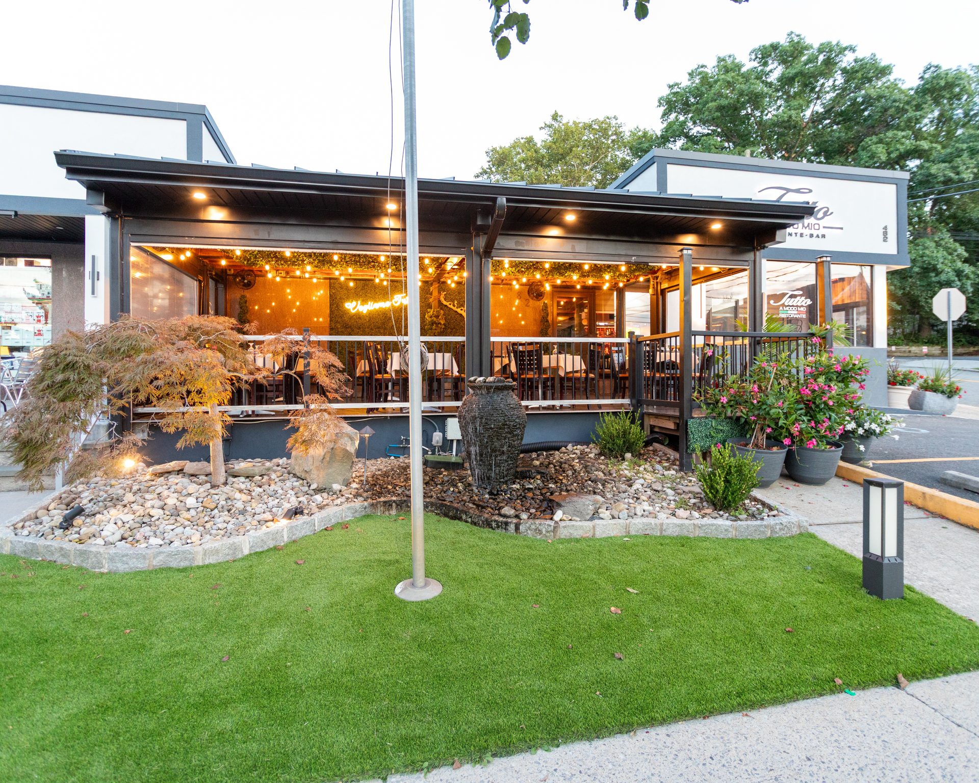 The patio at golden hour