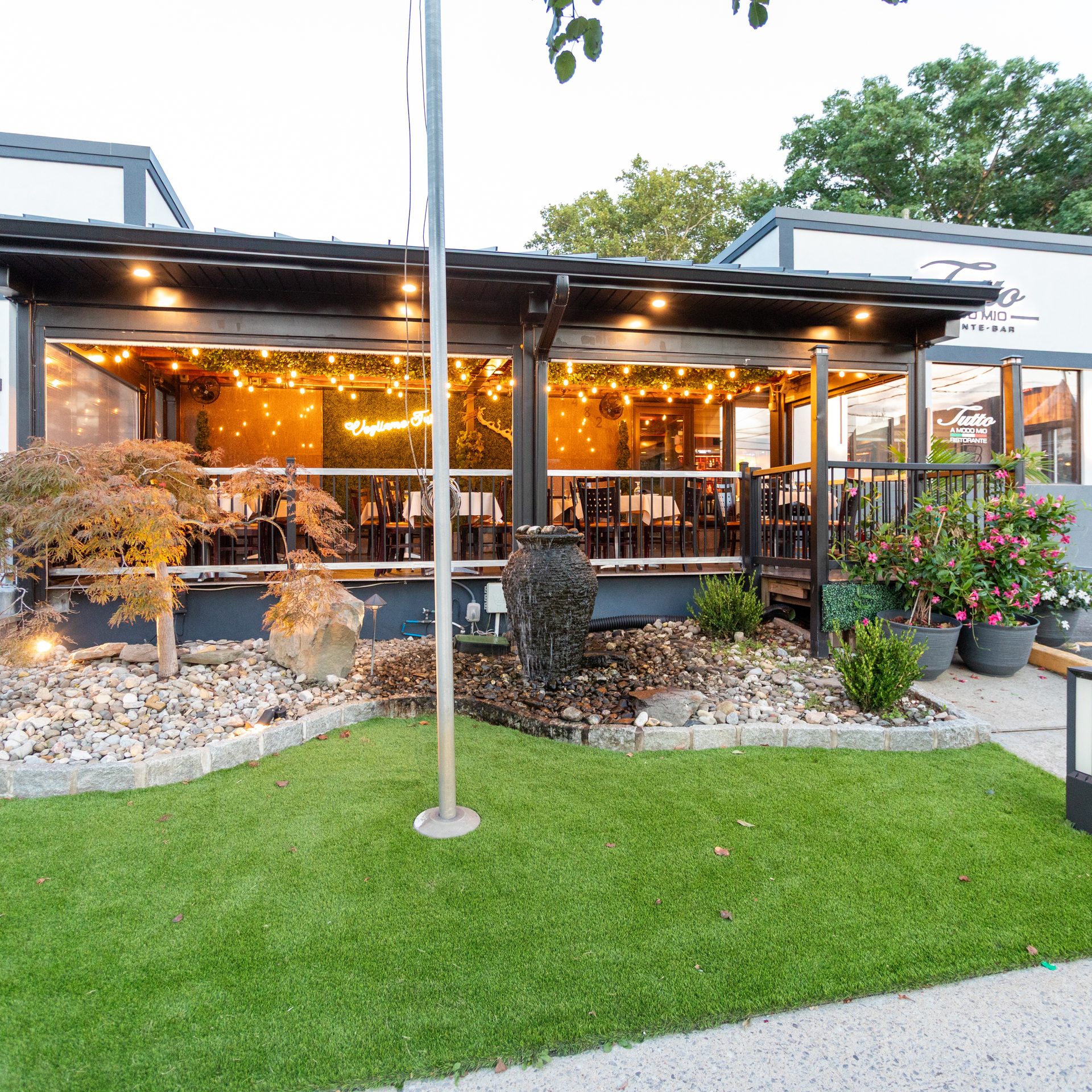The patio at golden hour